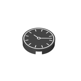 2x2 1/3 round flat, clock