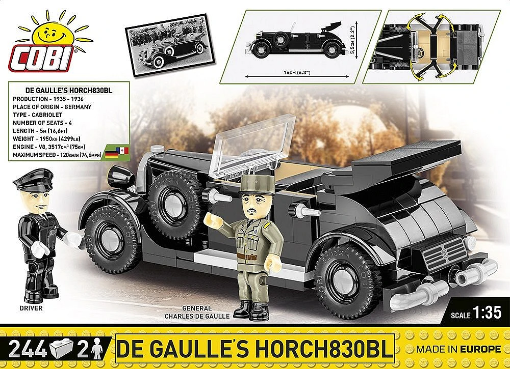 希少 CHARLES DE GAULLE パッチ Horch830BL De Gaulle (COBI-2261)  Tanks and vehicles  cobibricks.com
