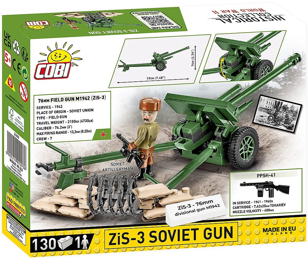 虹6 ww2 二個セット ZiS-3 76 mm Divisional Gun M1942 (COBI-2293)  Cannons