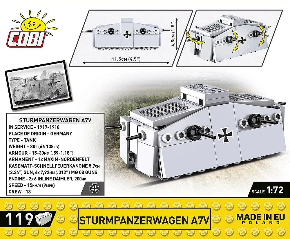 COBI 2989 - Sturmpanzerwagen A7V (Speed Build Review) - DE