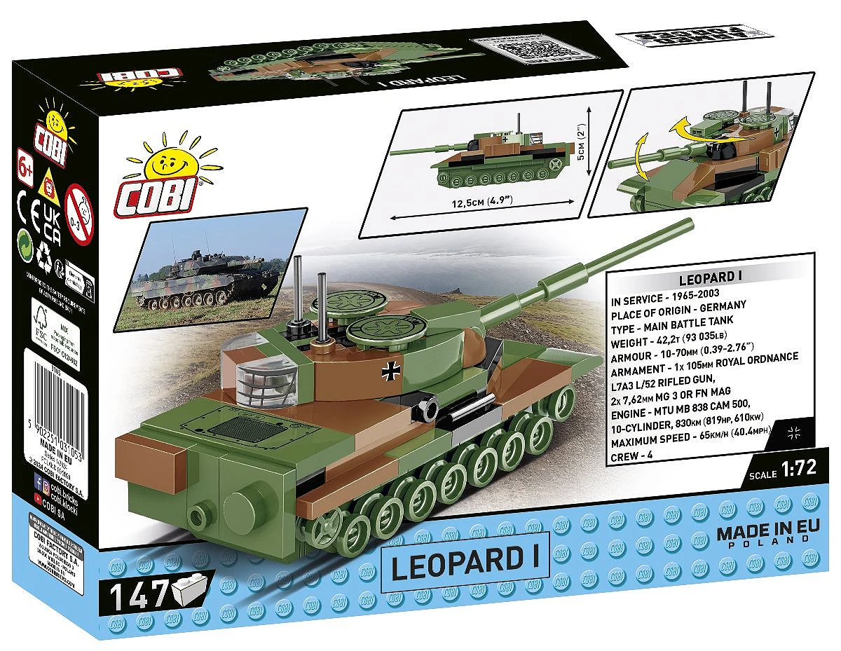 Leopard 1 (COBI-3105)  Tanks - scale 1:72  cobibricks.com