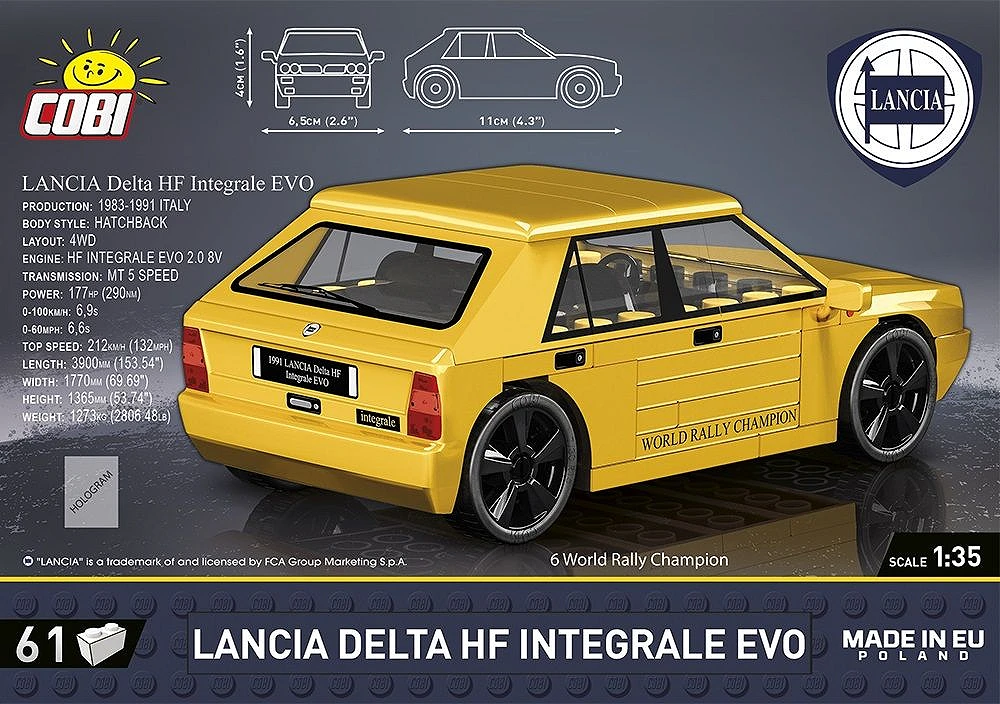 Cobi 24515 - Lancia Delta HF Integrale Evo 1991 - Maquette Blocs De Construction - 70 Pièces - 4
