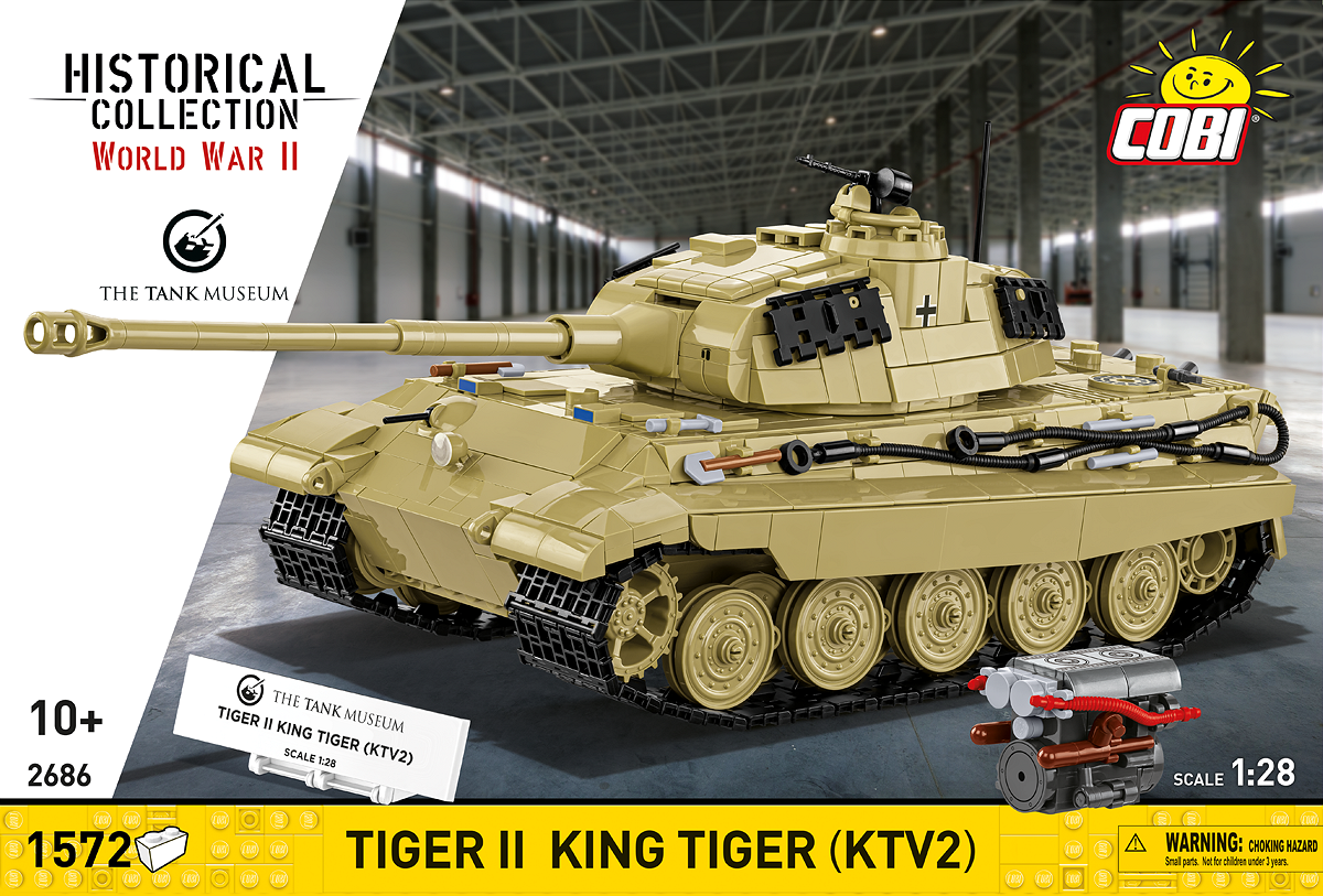 Packaging artwork for the TIGER II KING TIGER (KTV2) model set.