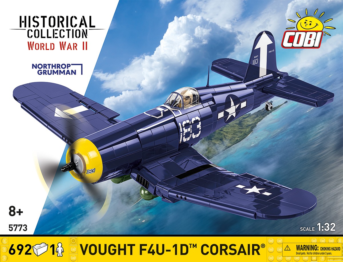 Front of the packaging for the VOUGHT F4U-1D CORSAIR model set.